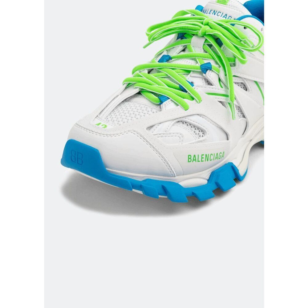 Balenciaga Women's Track Low Top Sneakers - White/Green/Blue 10 - Picture 9 of 11